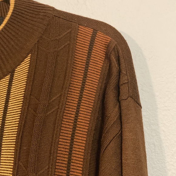 Steve Harvey Celebrity Edition Mens Size 2XTL Brown Grandpa Core Sweater Stripes - Picture 5 of 12